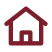 Simple icon of a house in a maroon color